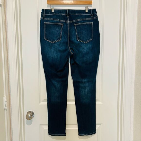 Chico's Women's Platinum Jeggings in Sz. 2 (US-12) Blue Skinny Jeans Dark Wash - Picture 5 of 9